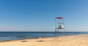 Lifeguard chair in beach